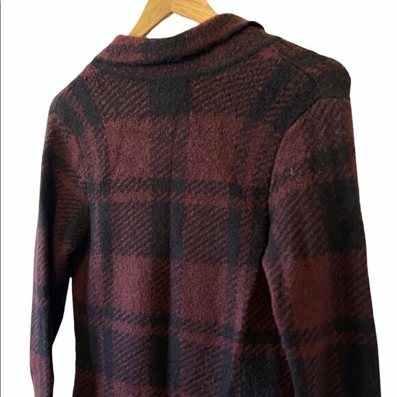 DEX Burgundy&Black Plaid Light Button Up Jacket XS - Picture 4 of 7